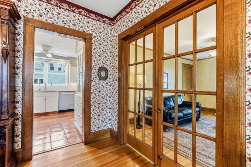 Once again, another set of french doors to the at one-time parlor and now family room.