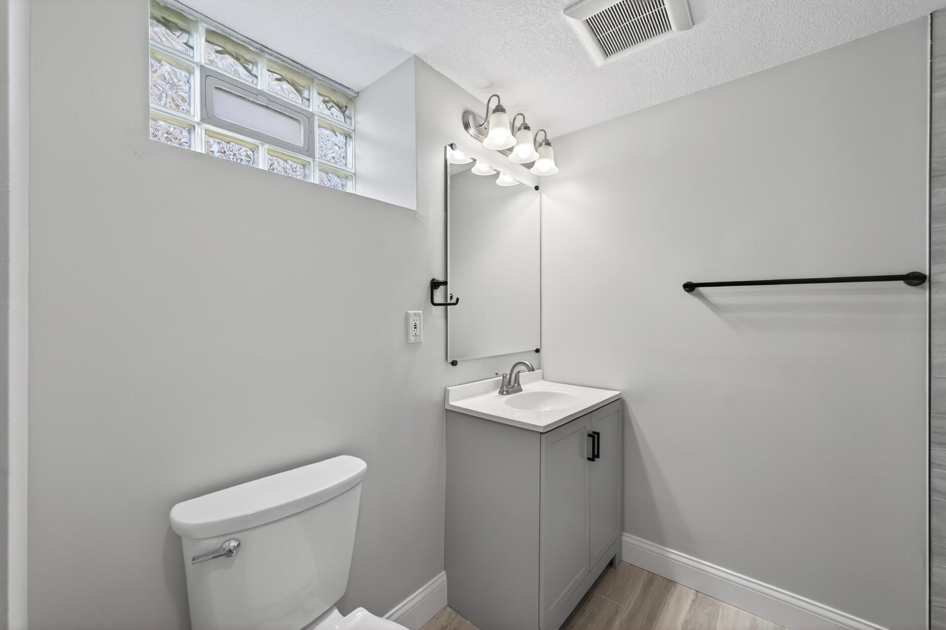 Lower-level bathroom