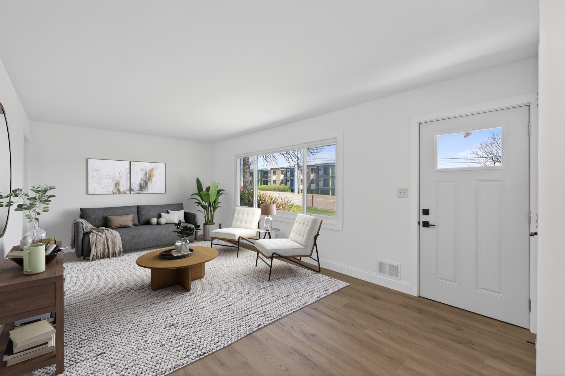 Living room - virtually staged