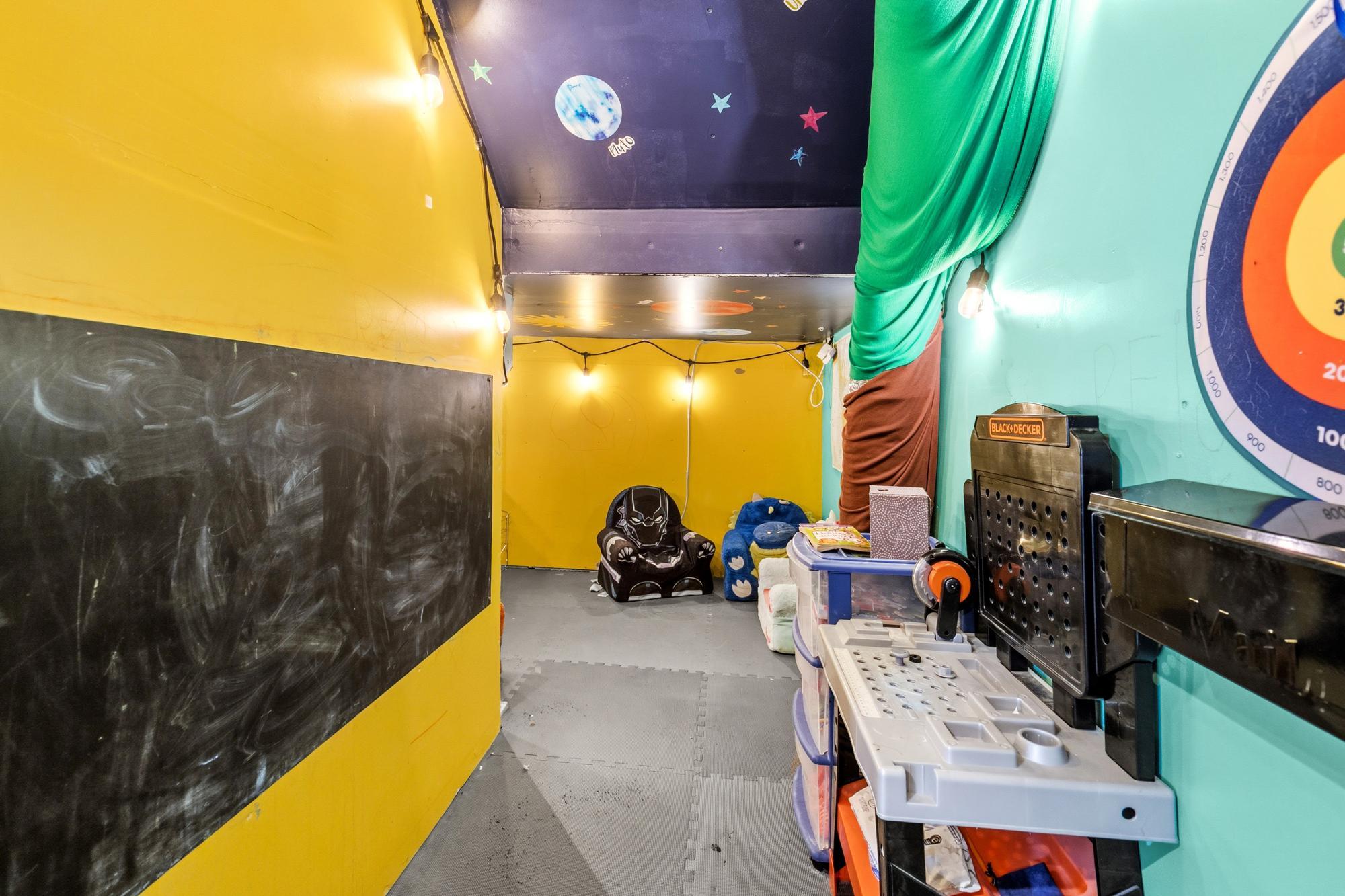 Great as a playroom or use for extra storage.