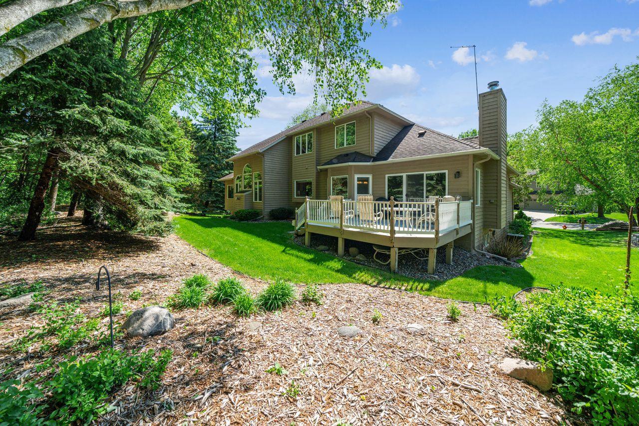 Private backyard with exquisite landscaping