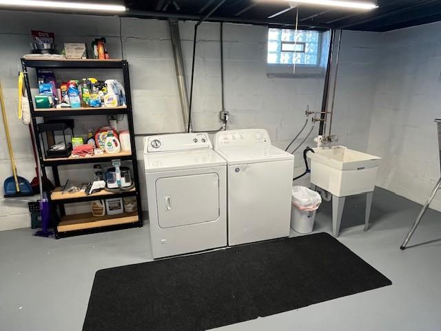 Lower level laundry area.