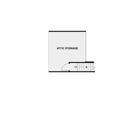 A staircase in the garage leads to a generous attic storage space!