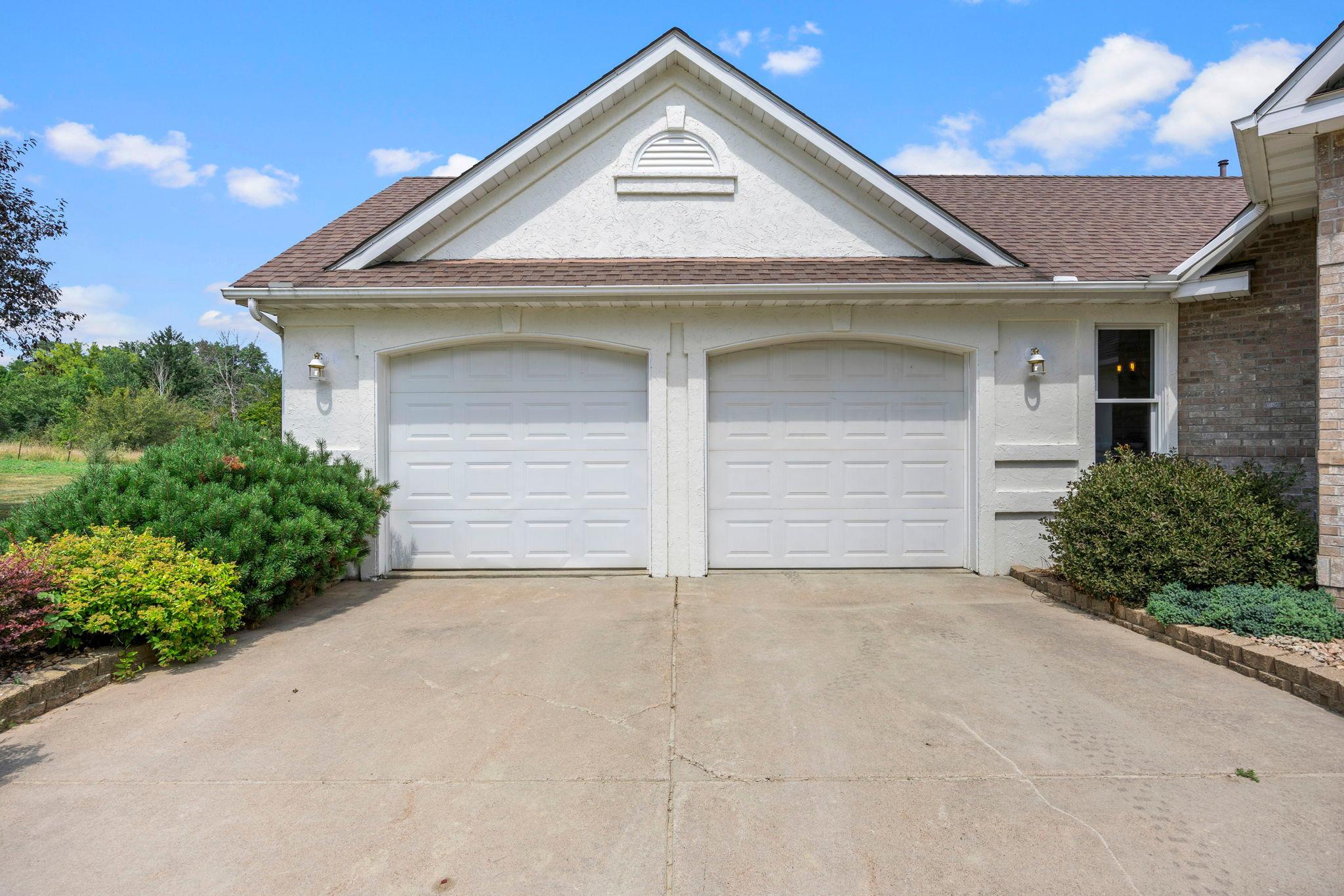 Spacious and clean attached two car garage.