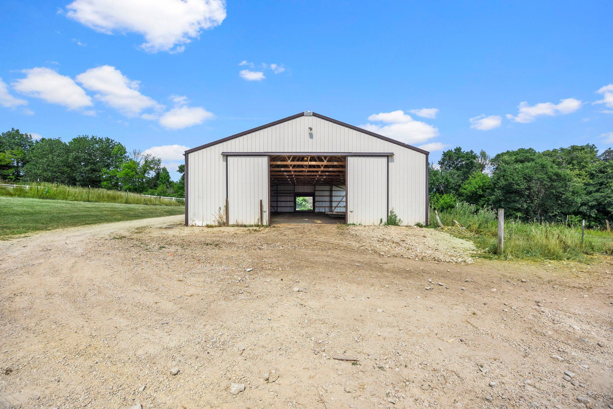Large Cleary Pole Building measures 40x60 with a 35x35 addition in the front (please confirm all measurements).