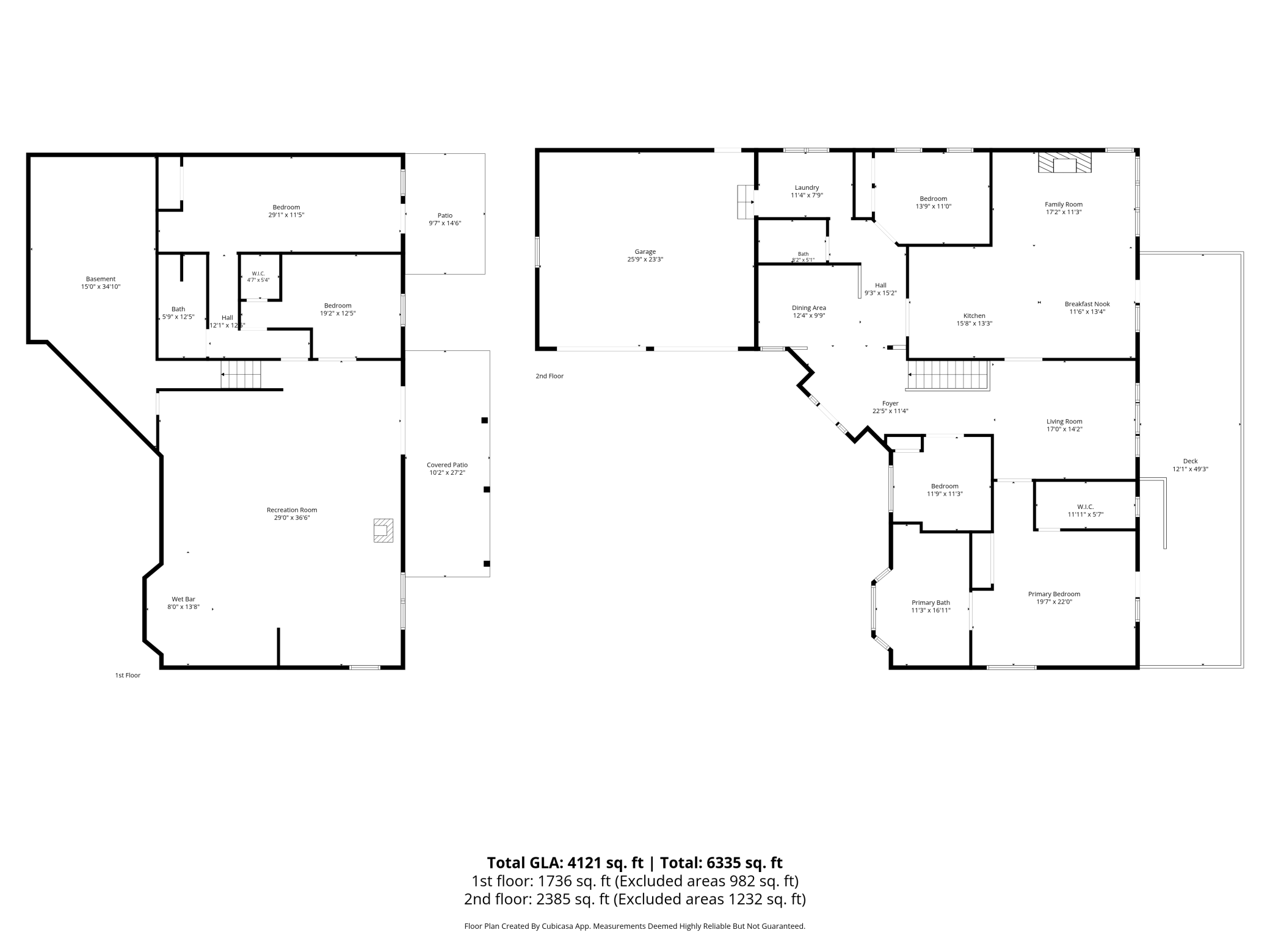 Floor plan Main & Lower Levels with measurements