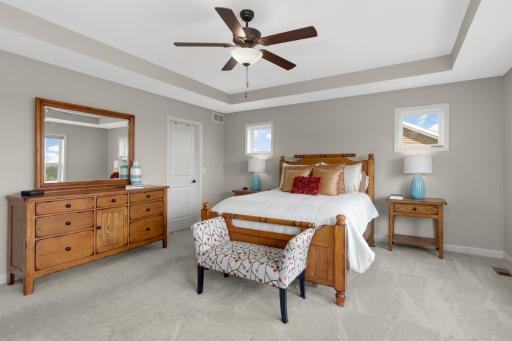Box windows offer additional natural light.