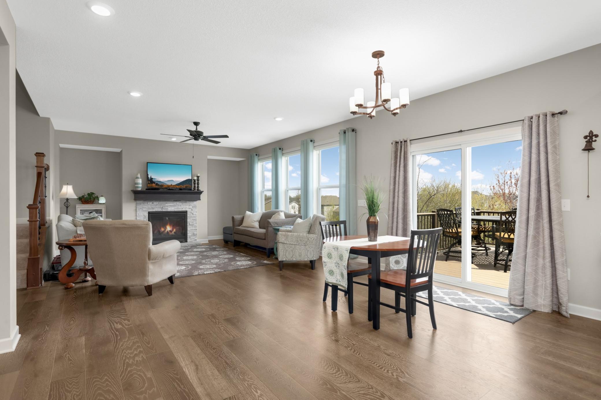 Informal dining room is great for entertaining with access to the deck.