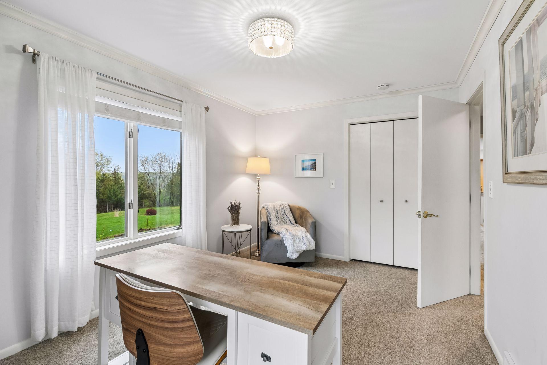 A double closet rounds out this functional space.