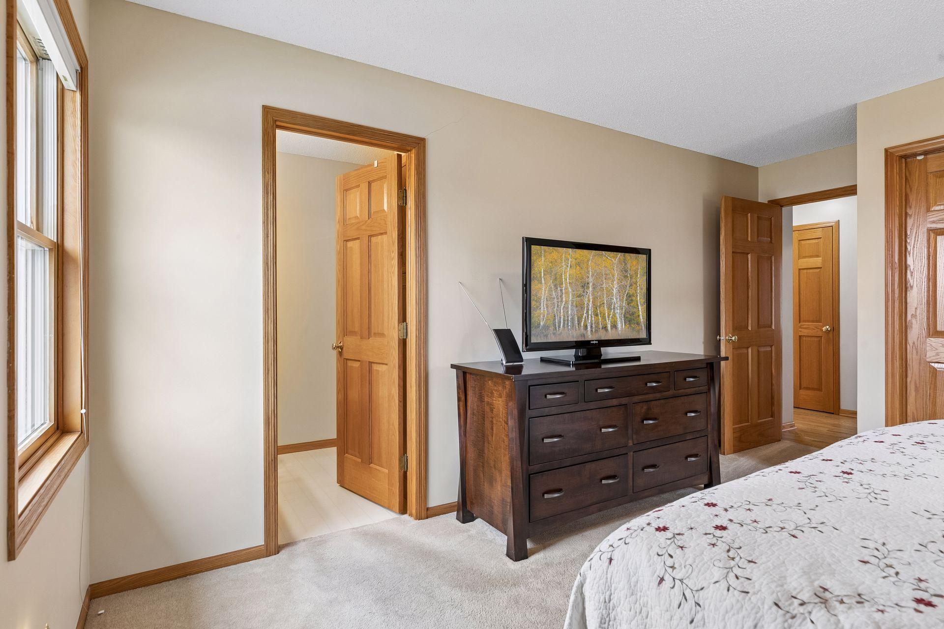 Primary bedroom into primary bath