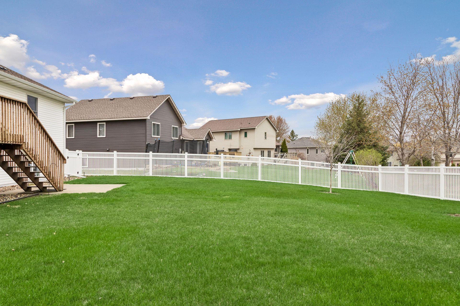 Fully fenced in backyard