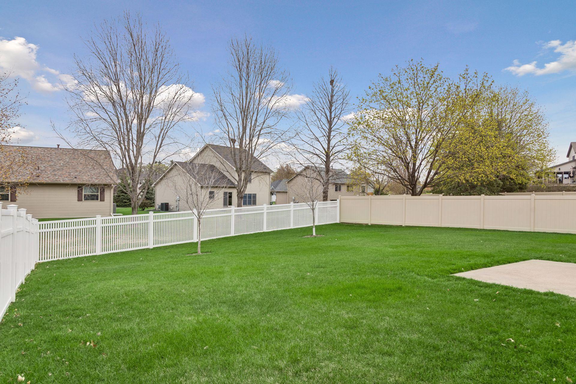 Fully fenced in backyard