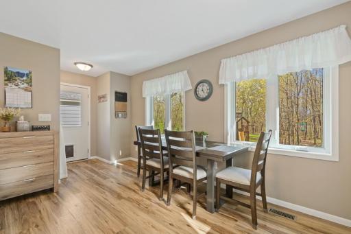 Have your meals overlooking the gorgeous backyard and woods