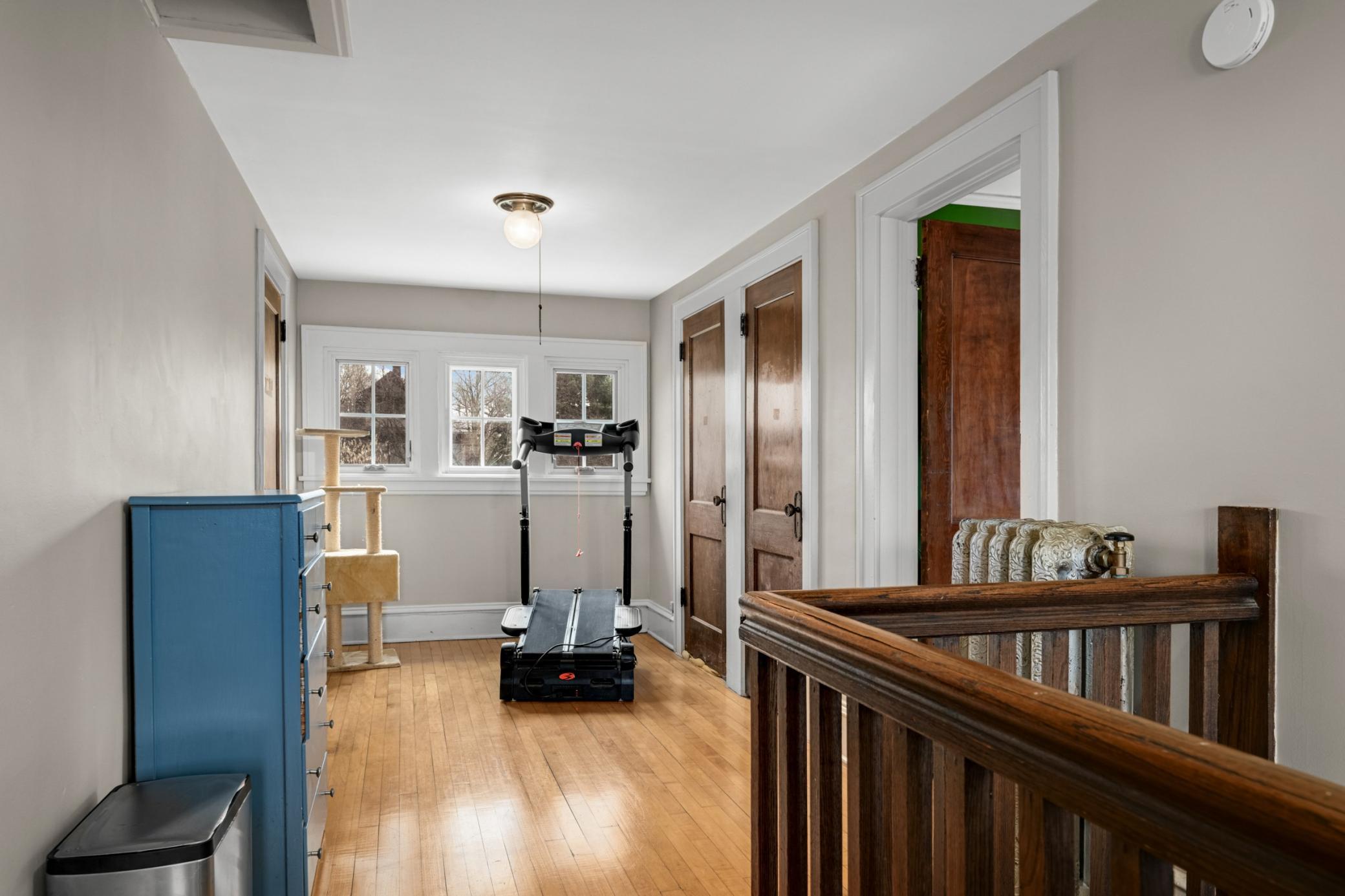 Bonus space upstairs for workout space, small lounge or office area