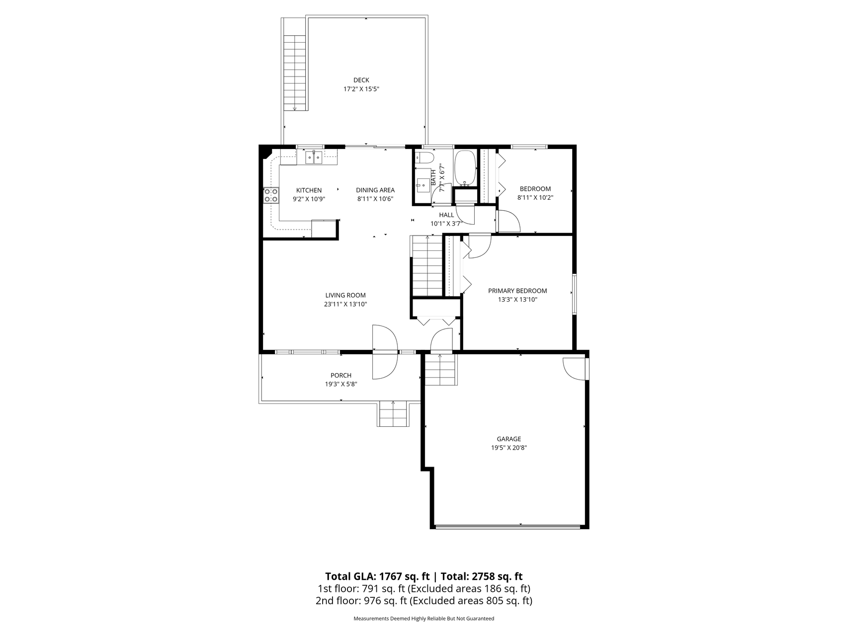 Upper level floor plan