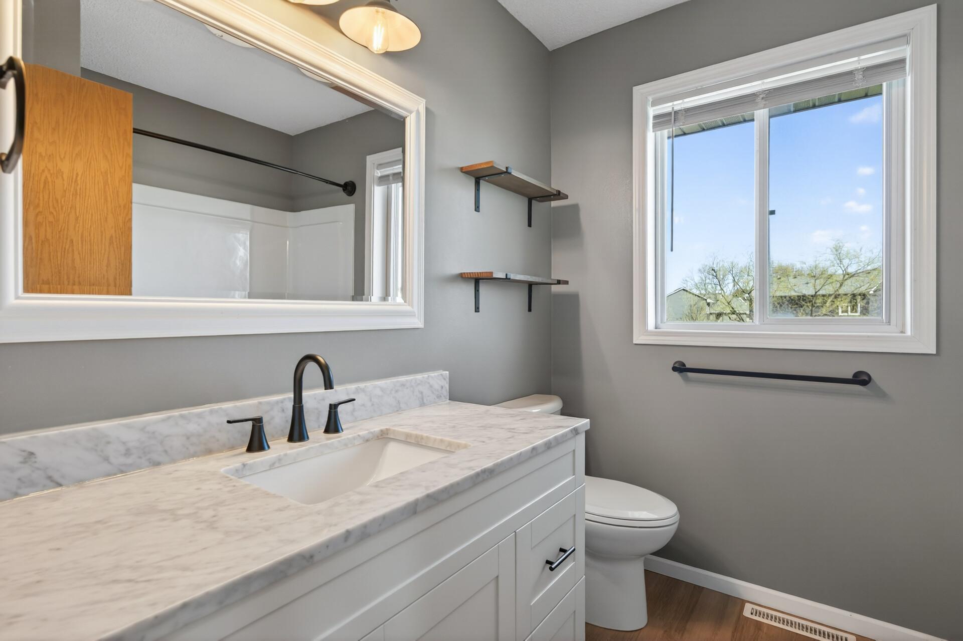 Remodeled upper level full bath