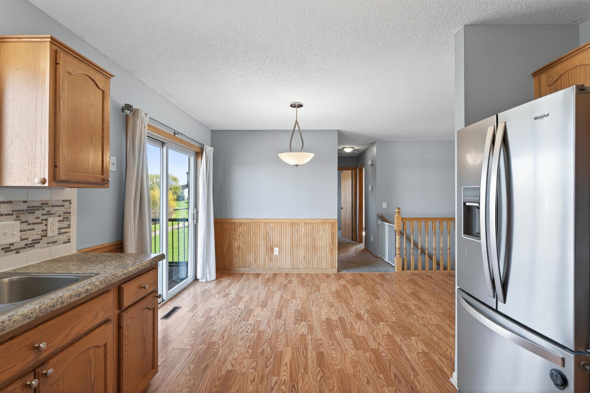 Open kitchen and dining space