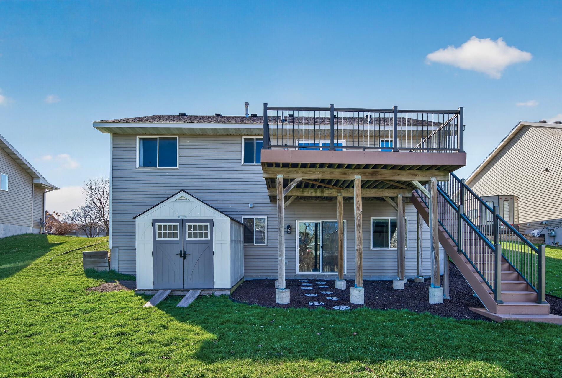 Rear view, garden shed included