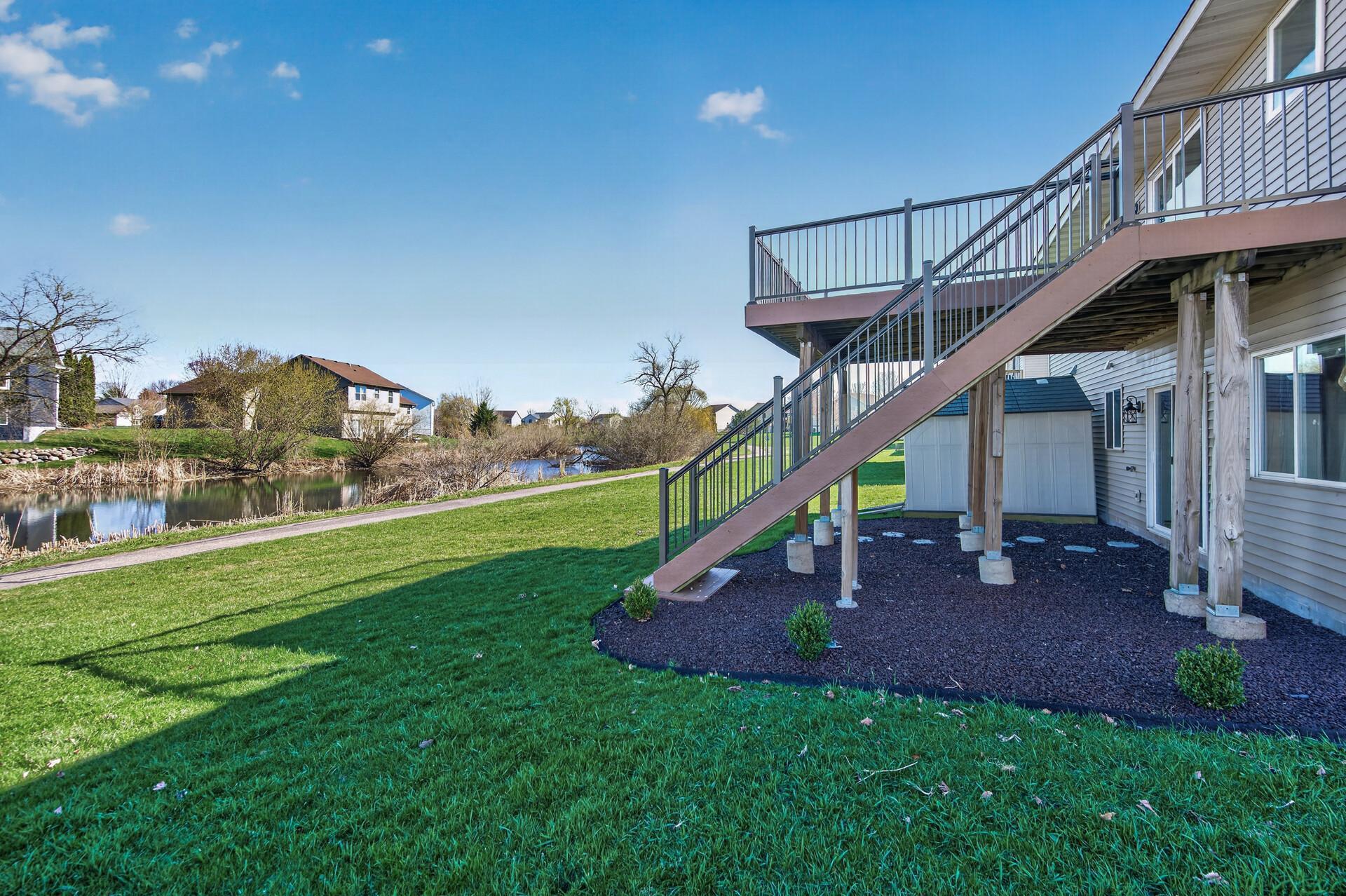 Fresh landscaping, rubber mulch