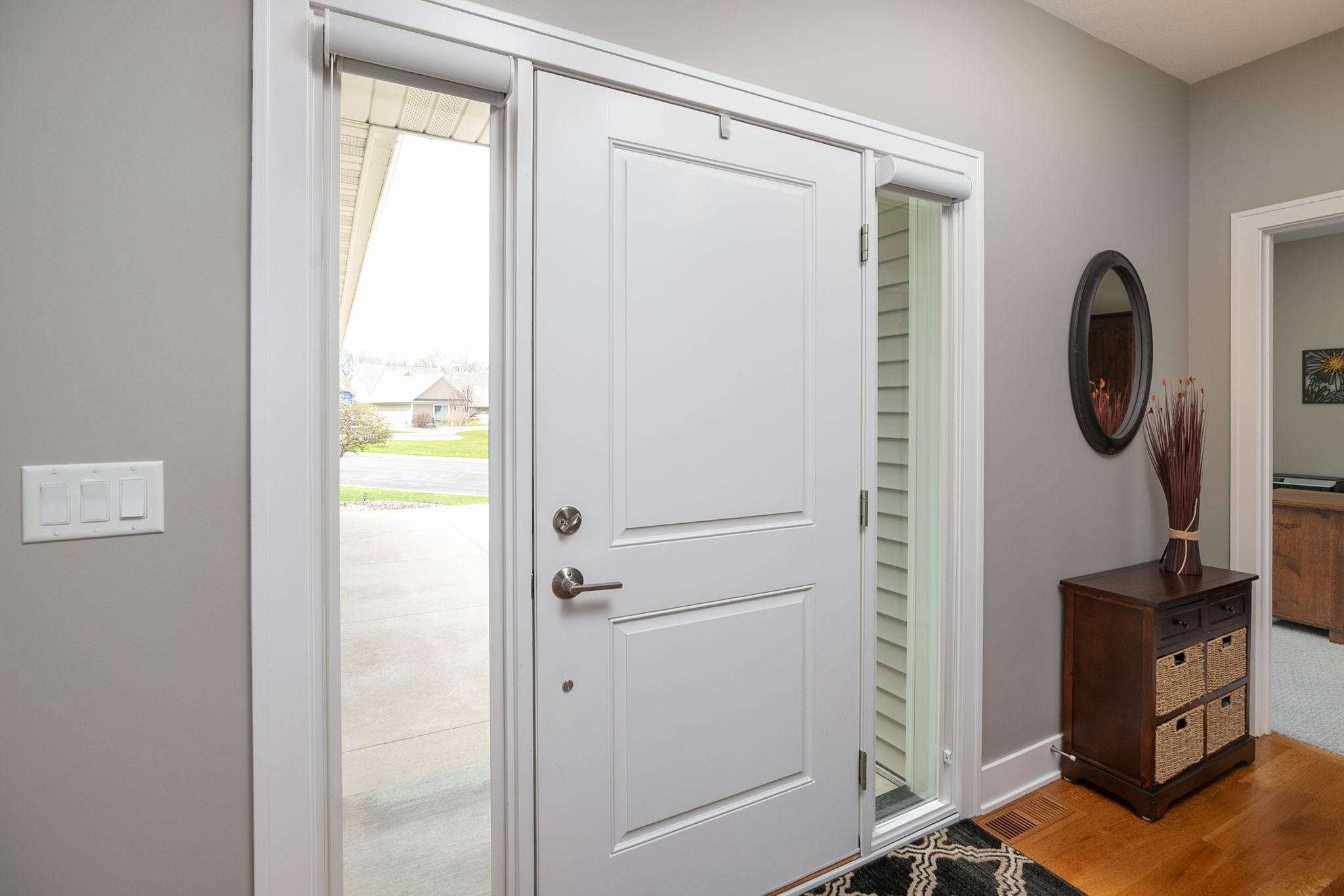 Door with two sidelights for natural light
