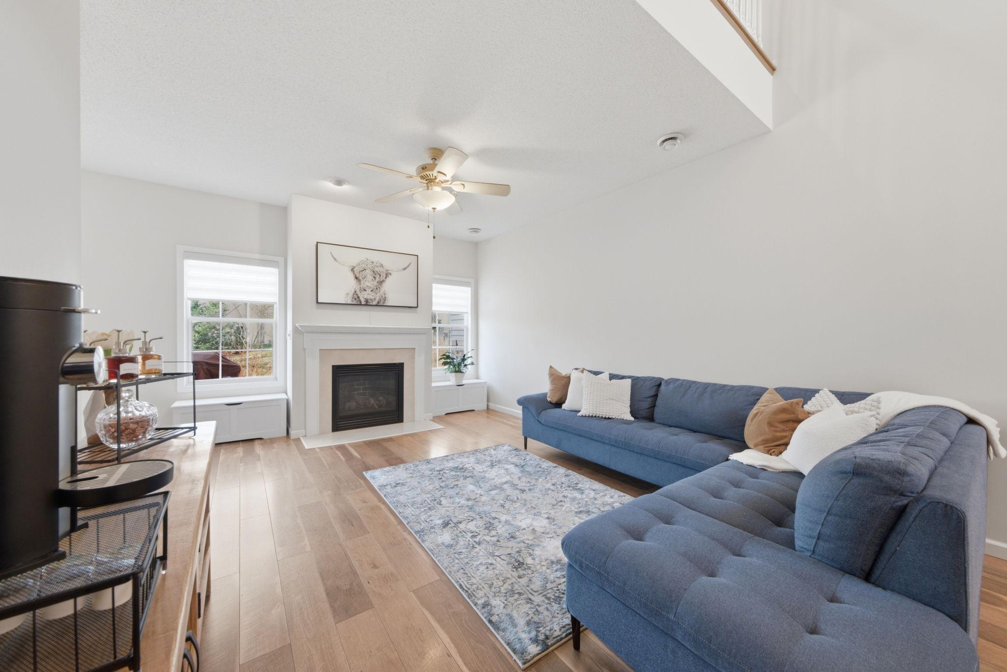 Natural light filled living room