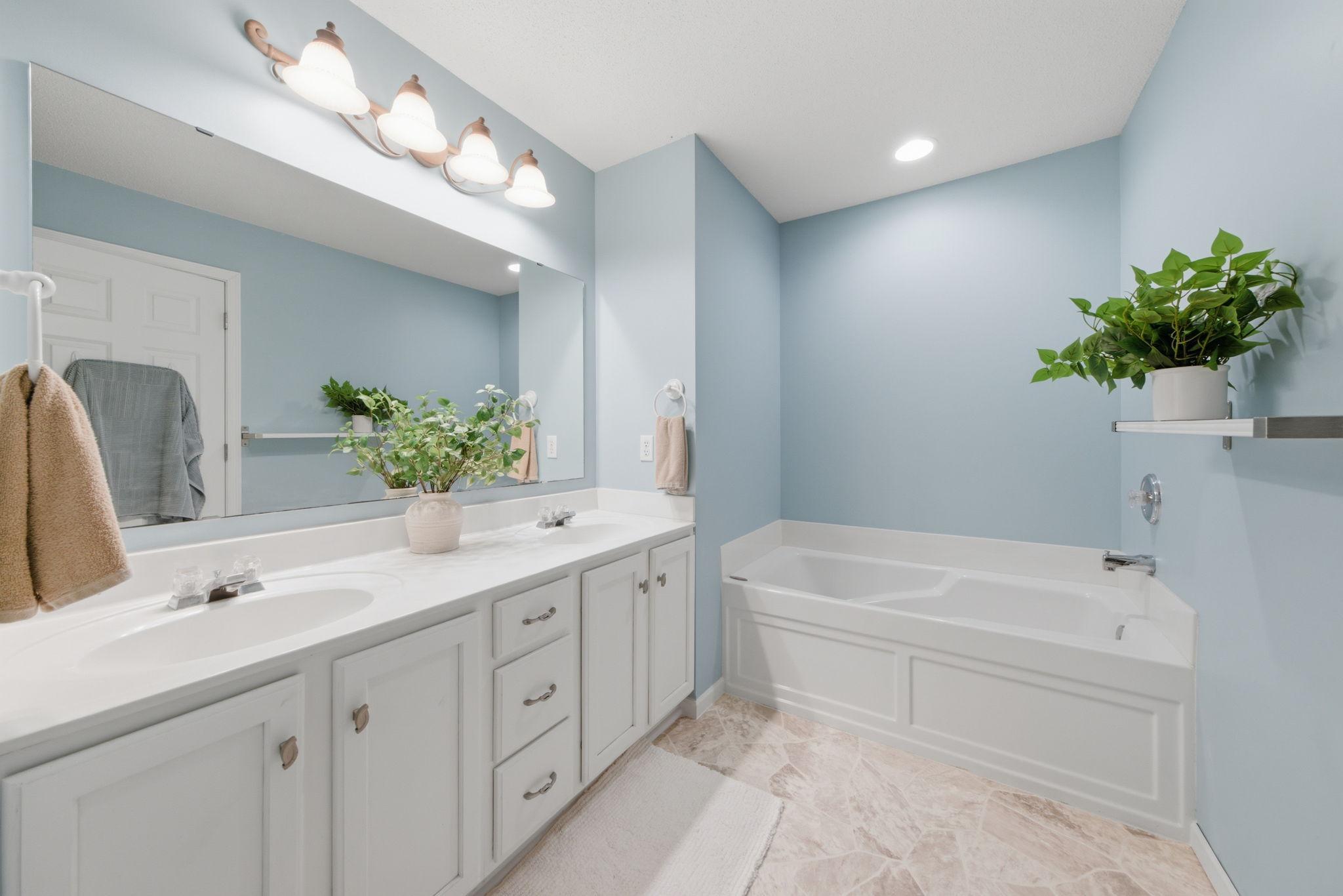Primary bath with double vanity