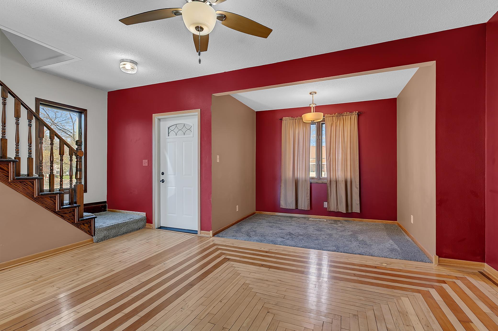 Back nook off the living room features new carpet. Maybe use it as an office space.