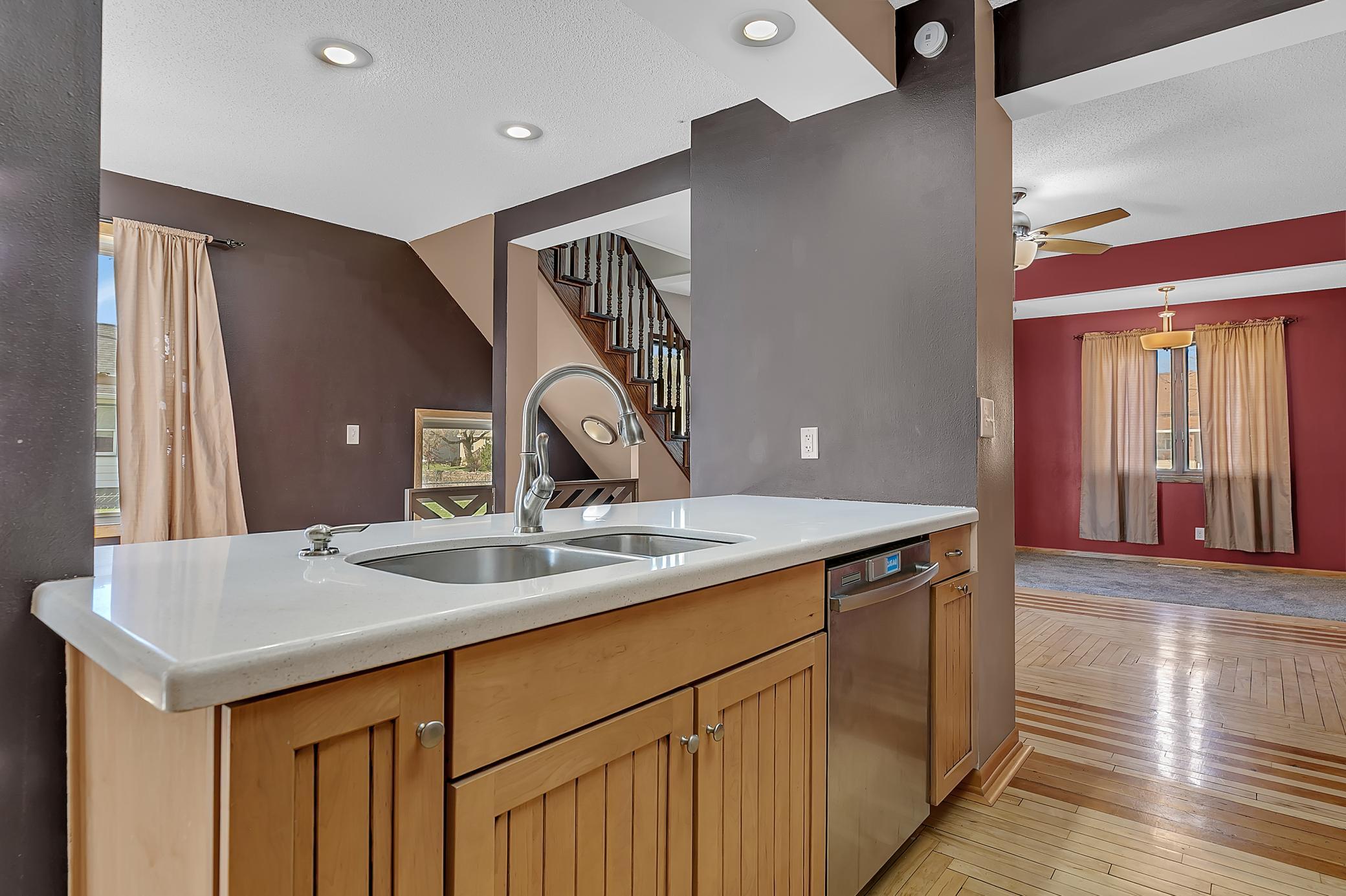 Sleek Silestone countertops.
