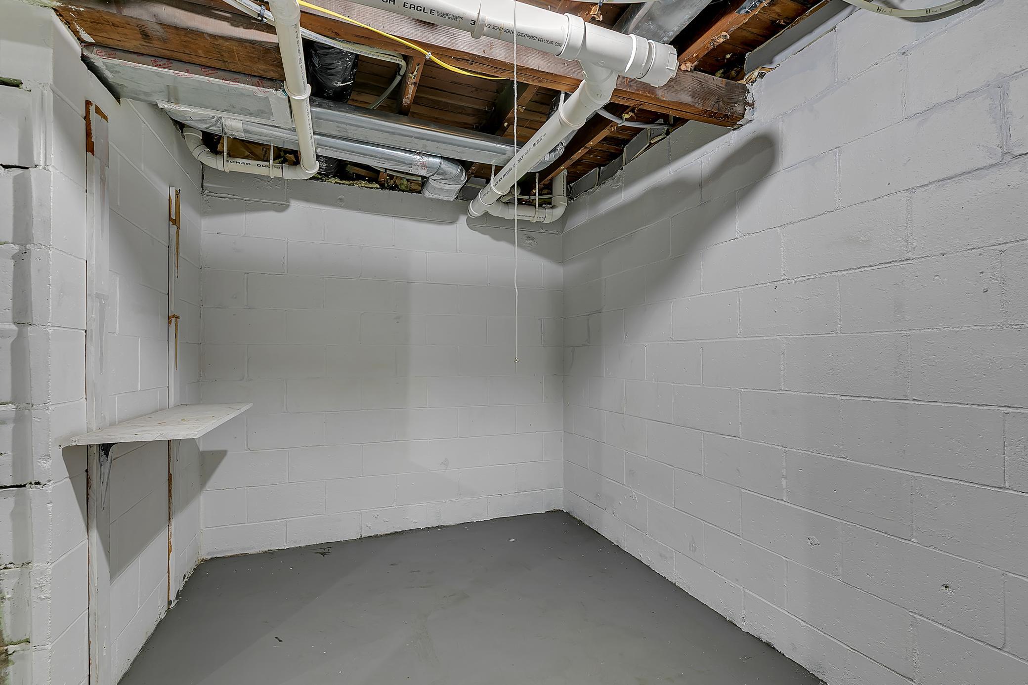 Separate storage room.