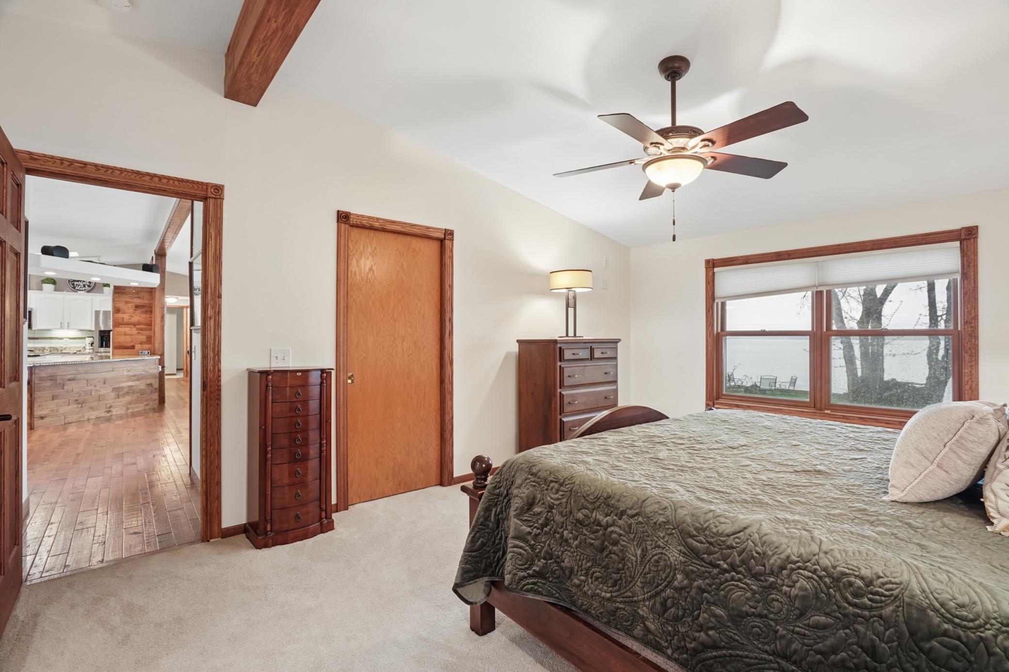 The primary bedroom features a spacious walk-in closet.