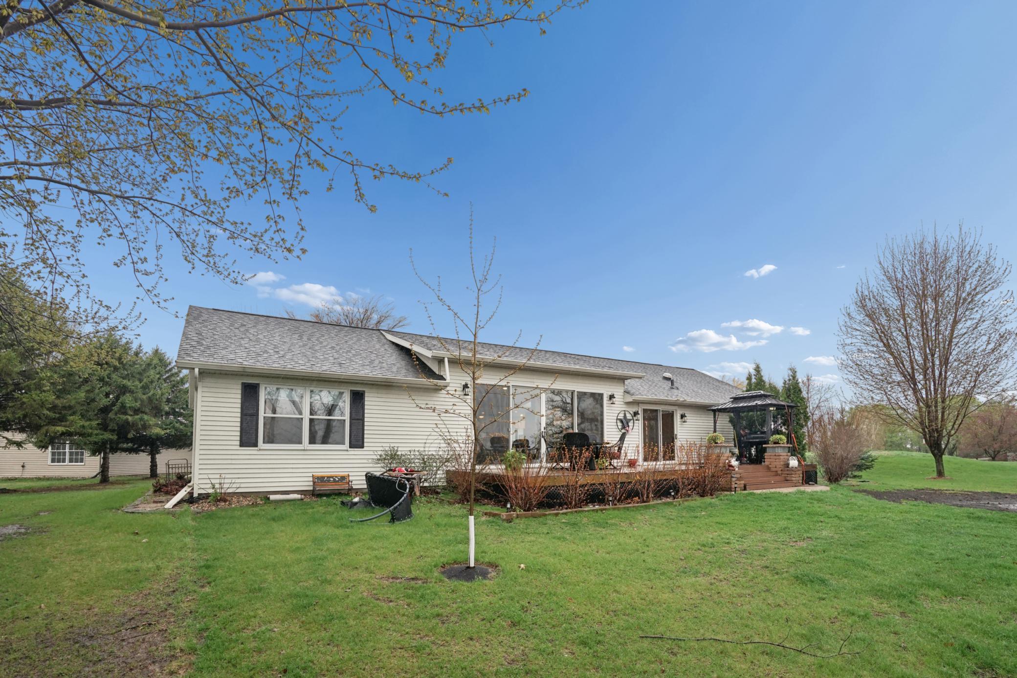 The maintenance free deck expands your living spaces to the outdoors.