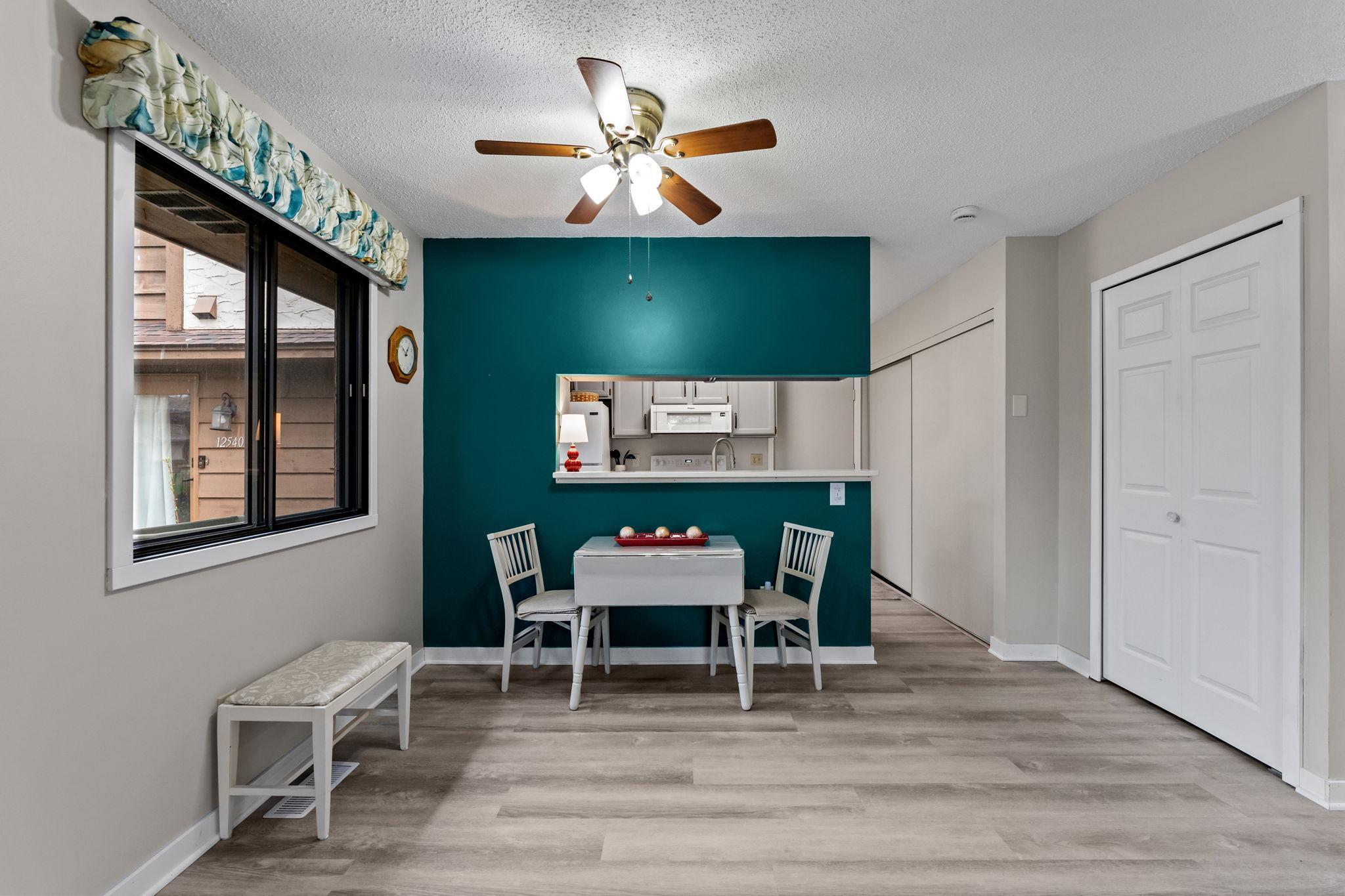 Spacious dining area.