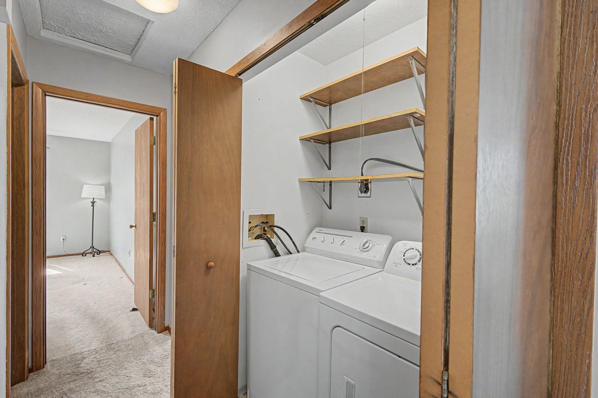 Laundry is close to both bedrooms