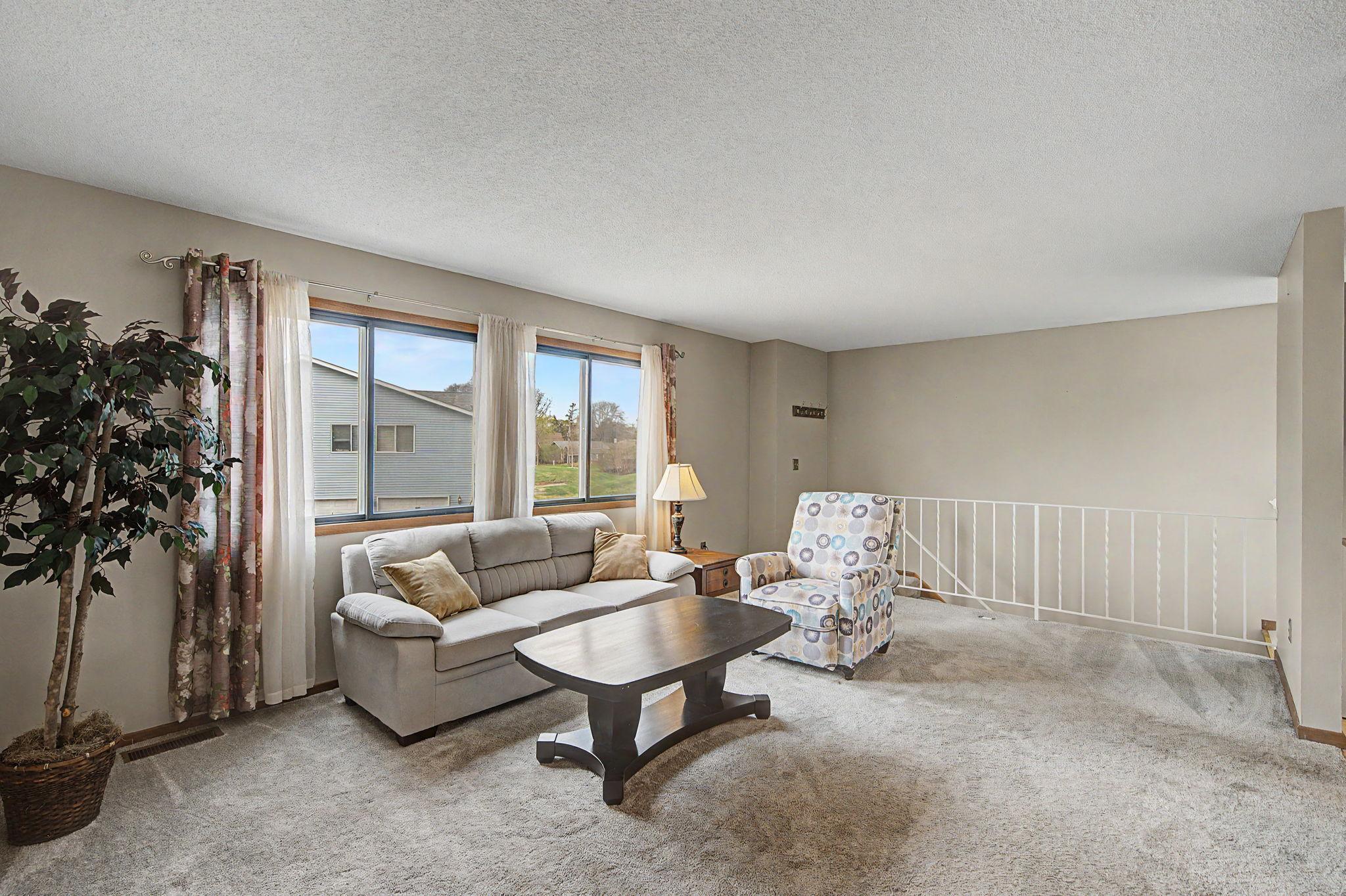Looking back at the living room from the hallway