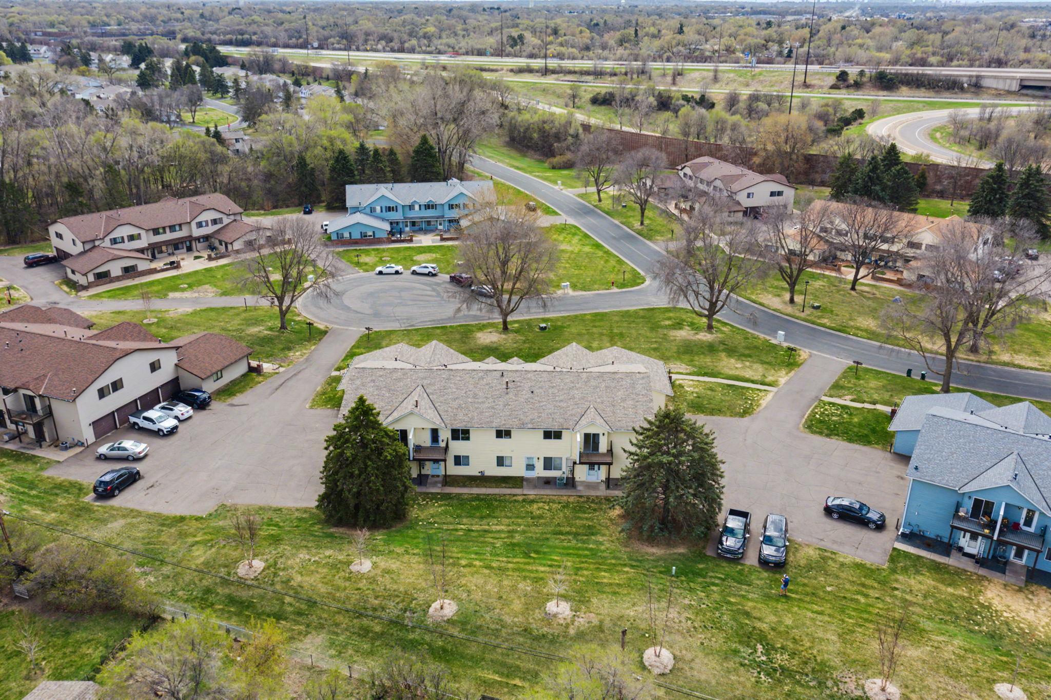 Aerial view of the peaceful neighborhood