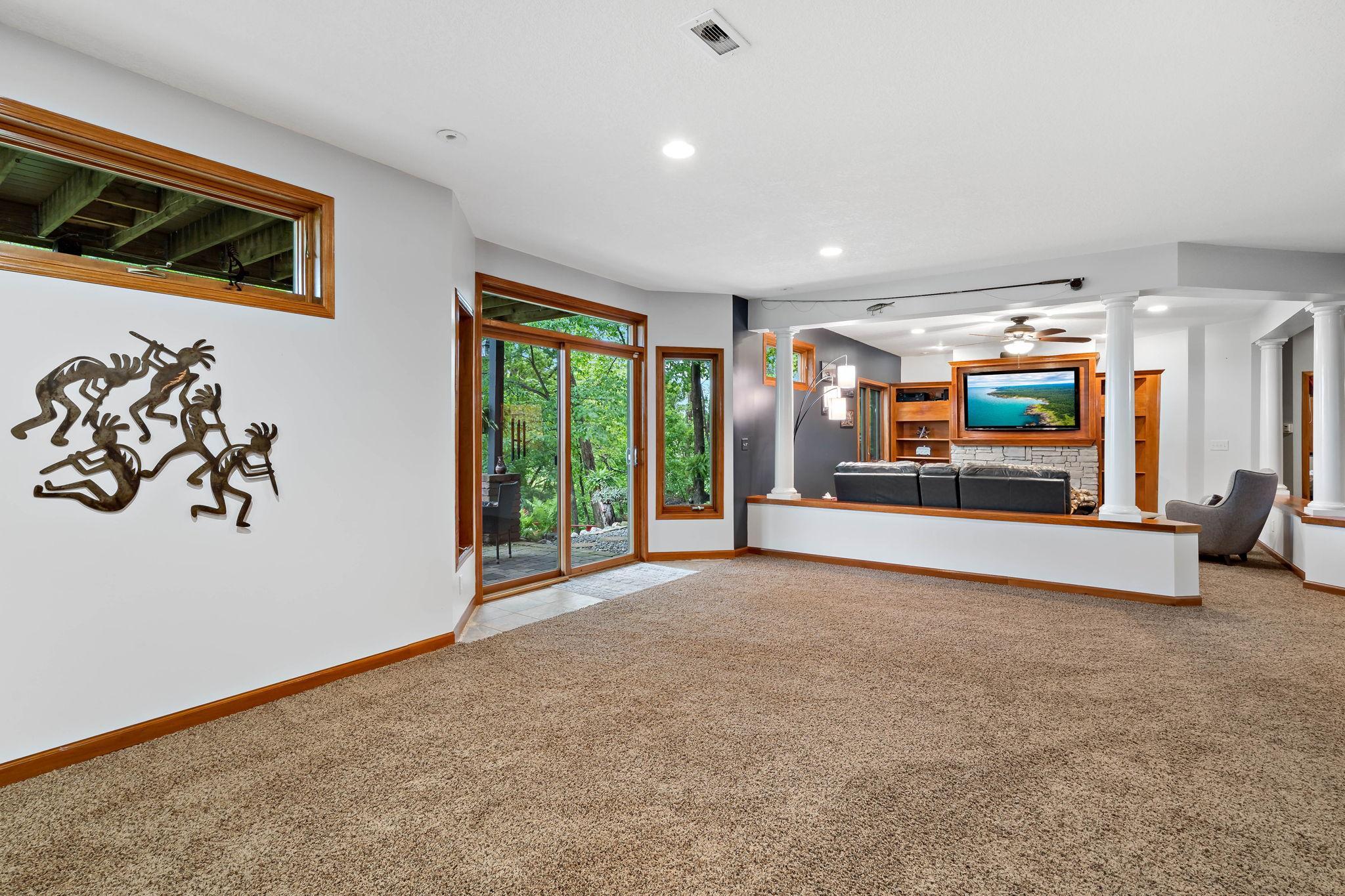 Large extra space for a pool table, ping pong, or a poker table!