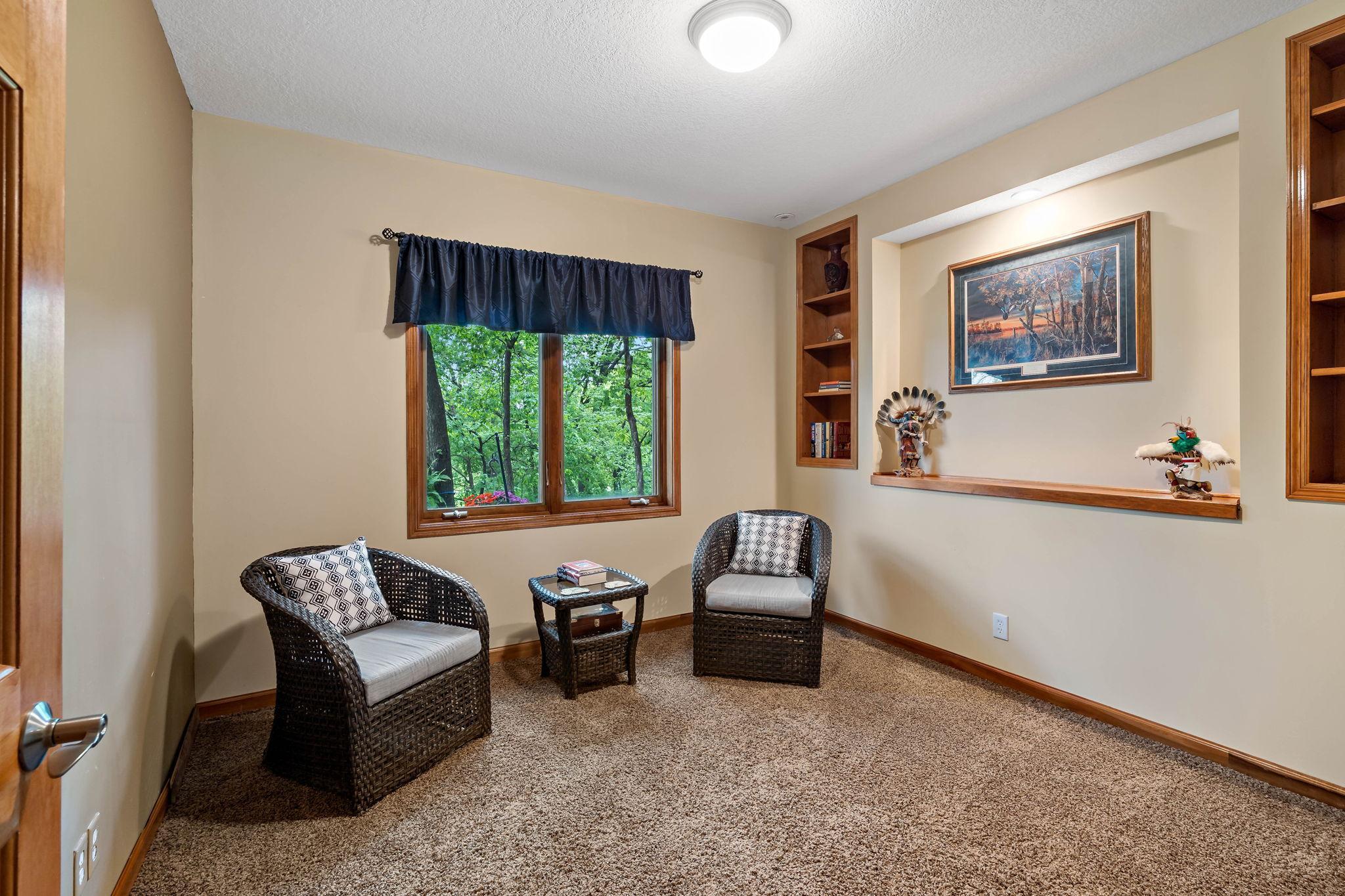 Second lower level bedroom over looking the backyard.