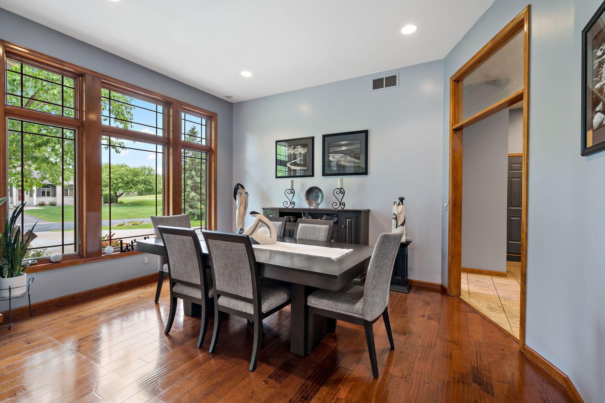 Formal dining room at the front of the home.