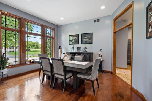 Formal dining room at the front of the home.