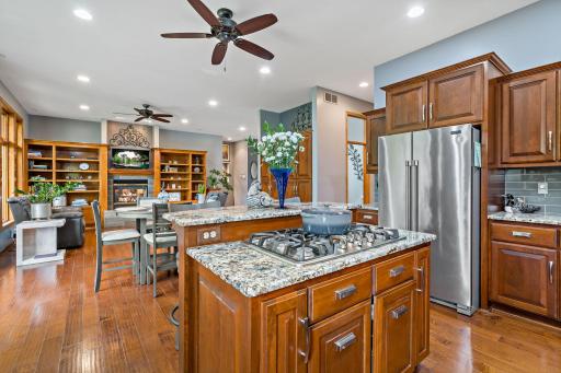 Newer stainless steel appliances throughout the kitchen.