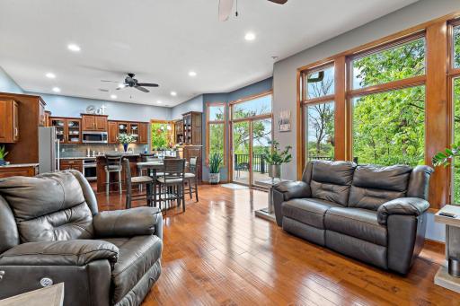 Large windows in the family room brings the outside in!