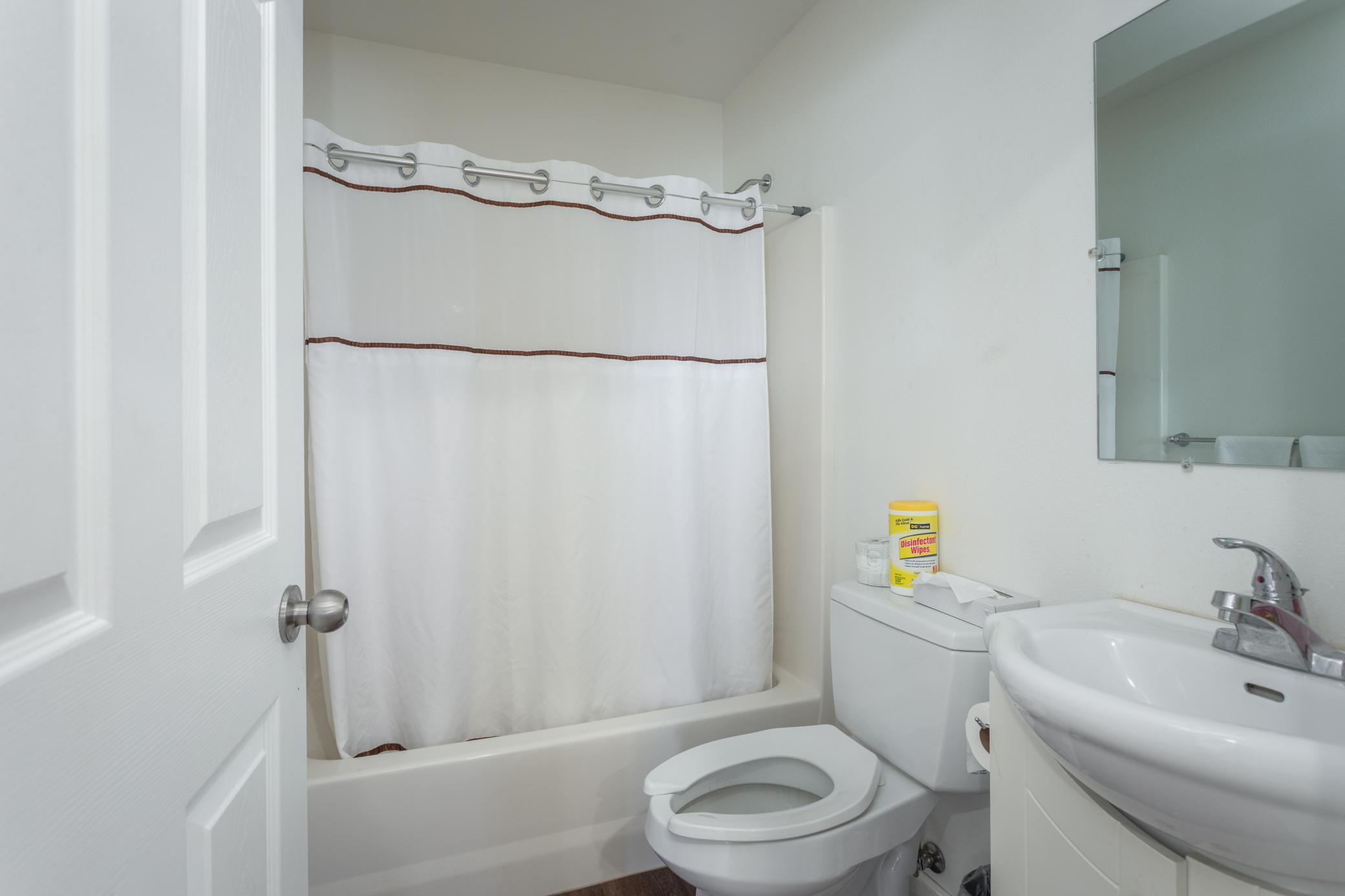 Hotel room bathroom