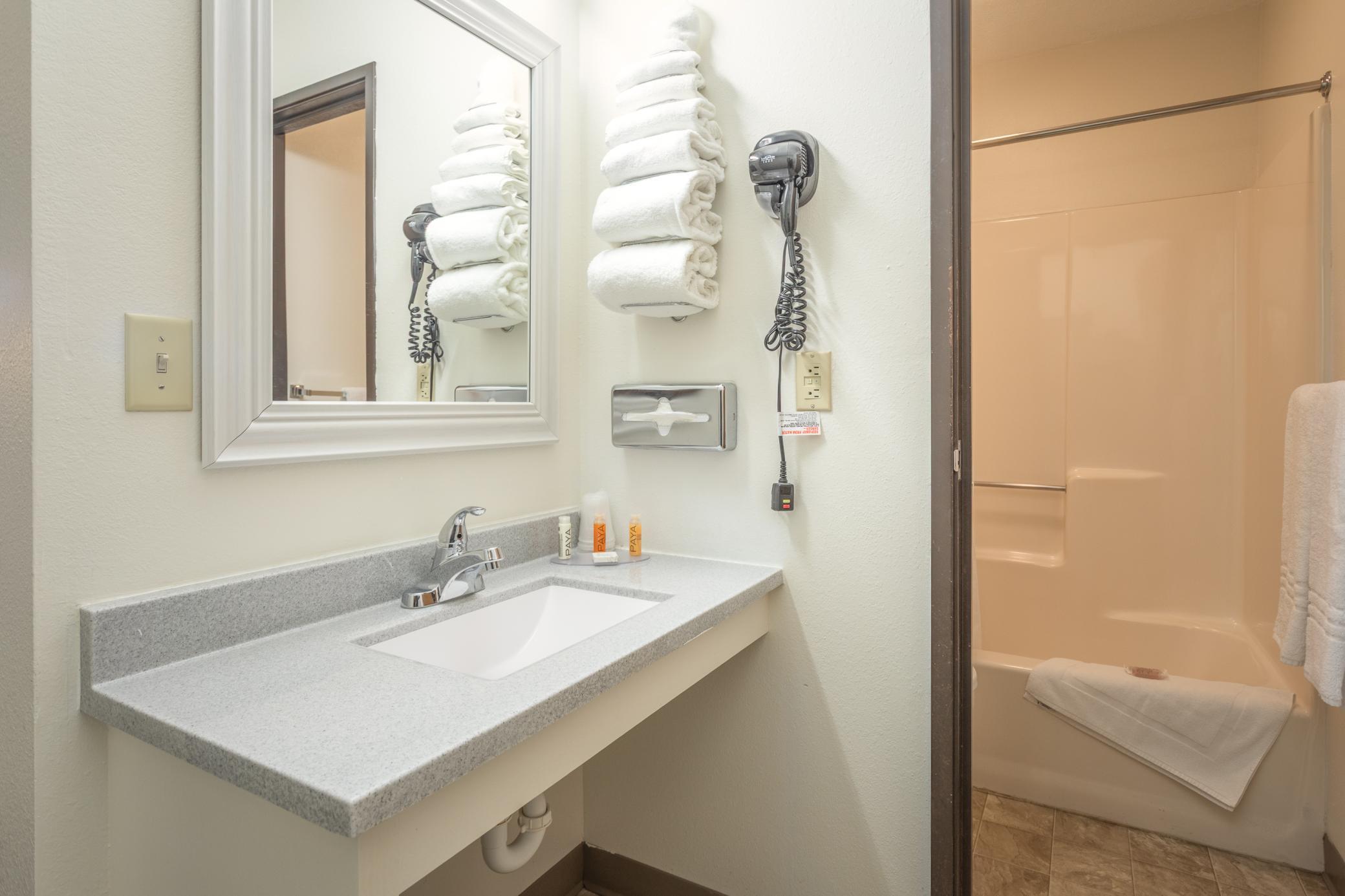 Hotel room bathroom