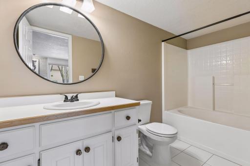 Right outside the office you'll find this convenient full bathroom
