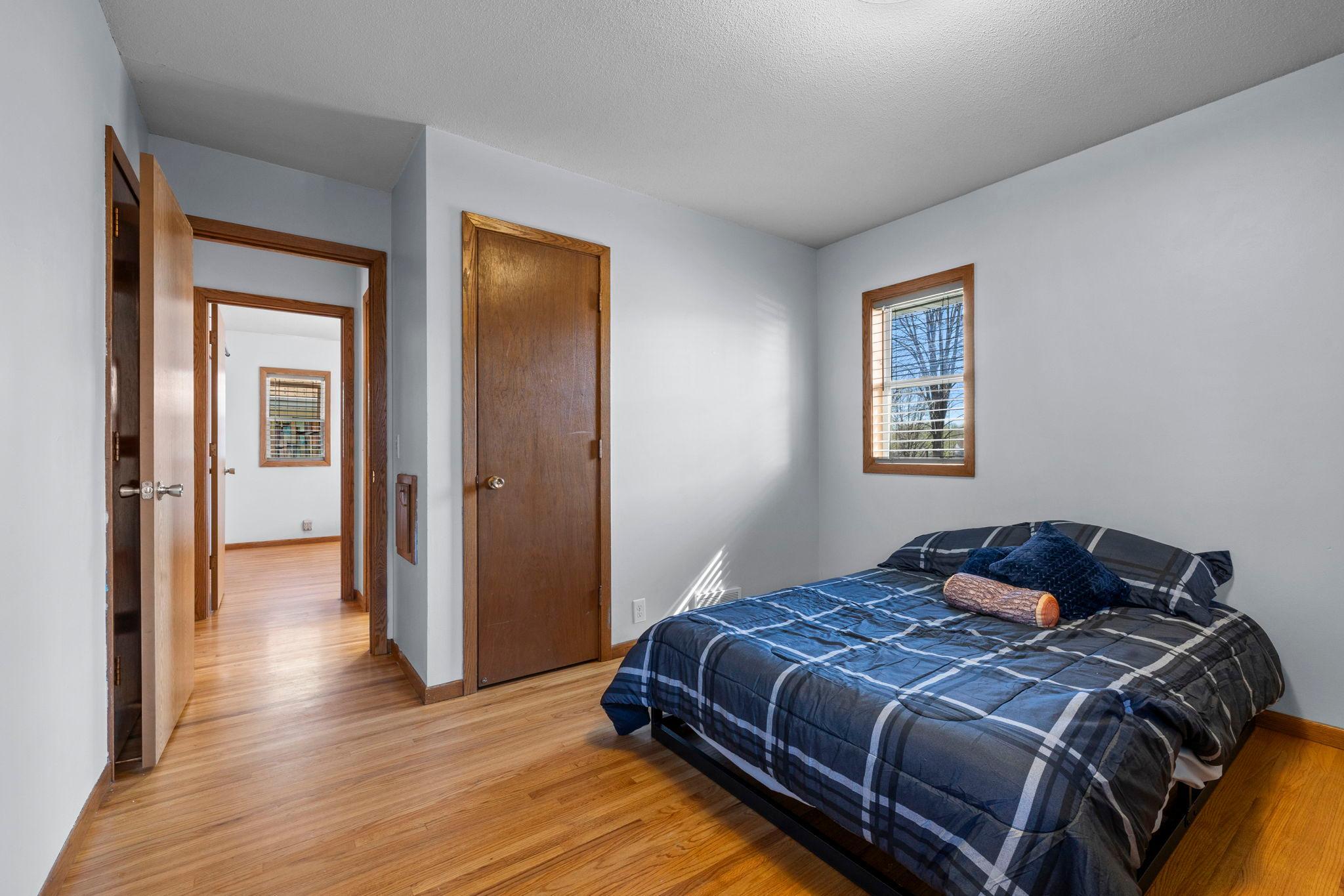 This bedroom has two closets
