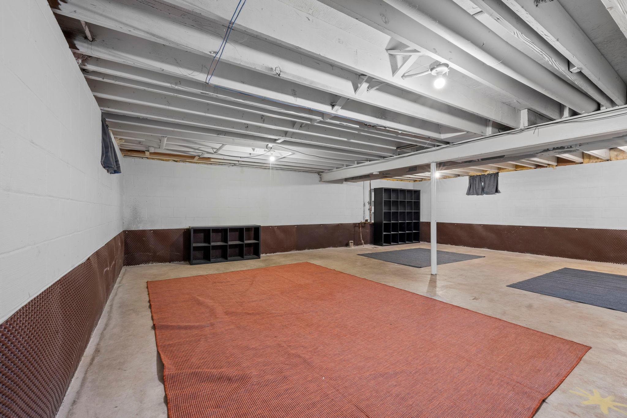 Clean and dry basement