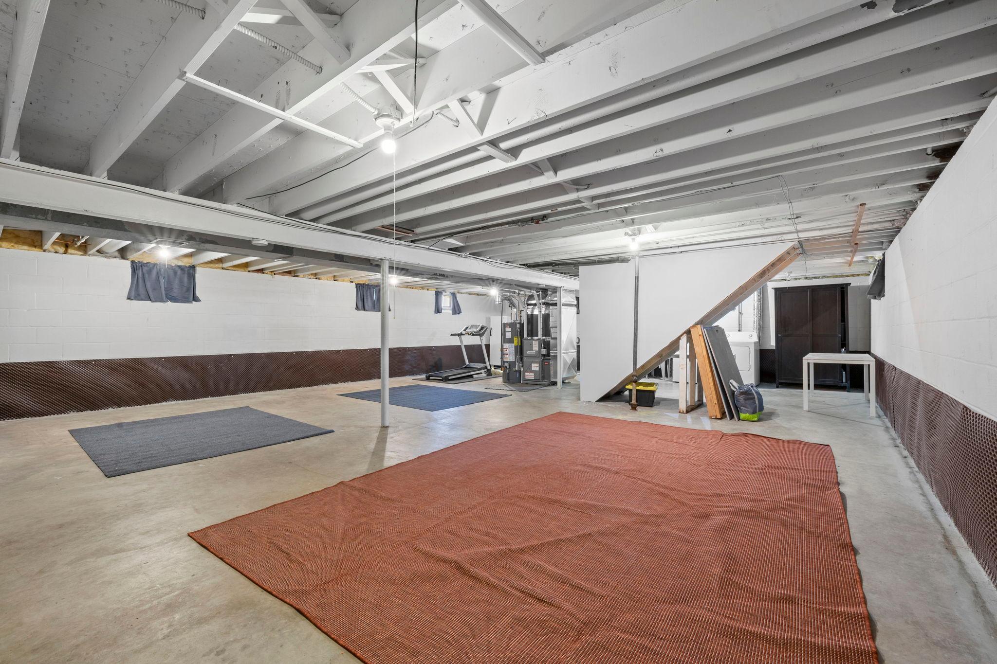 Unfinished basement for future expansion
