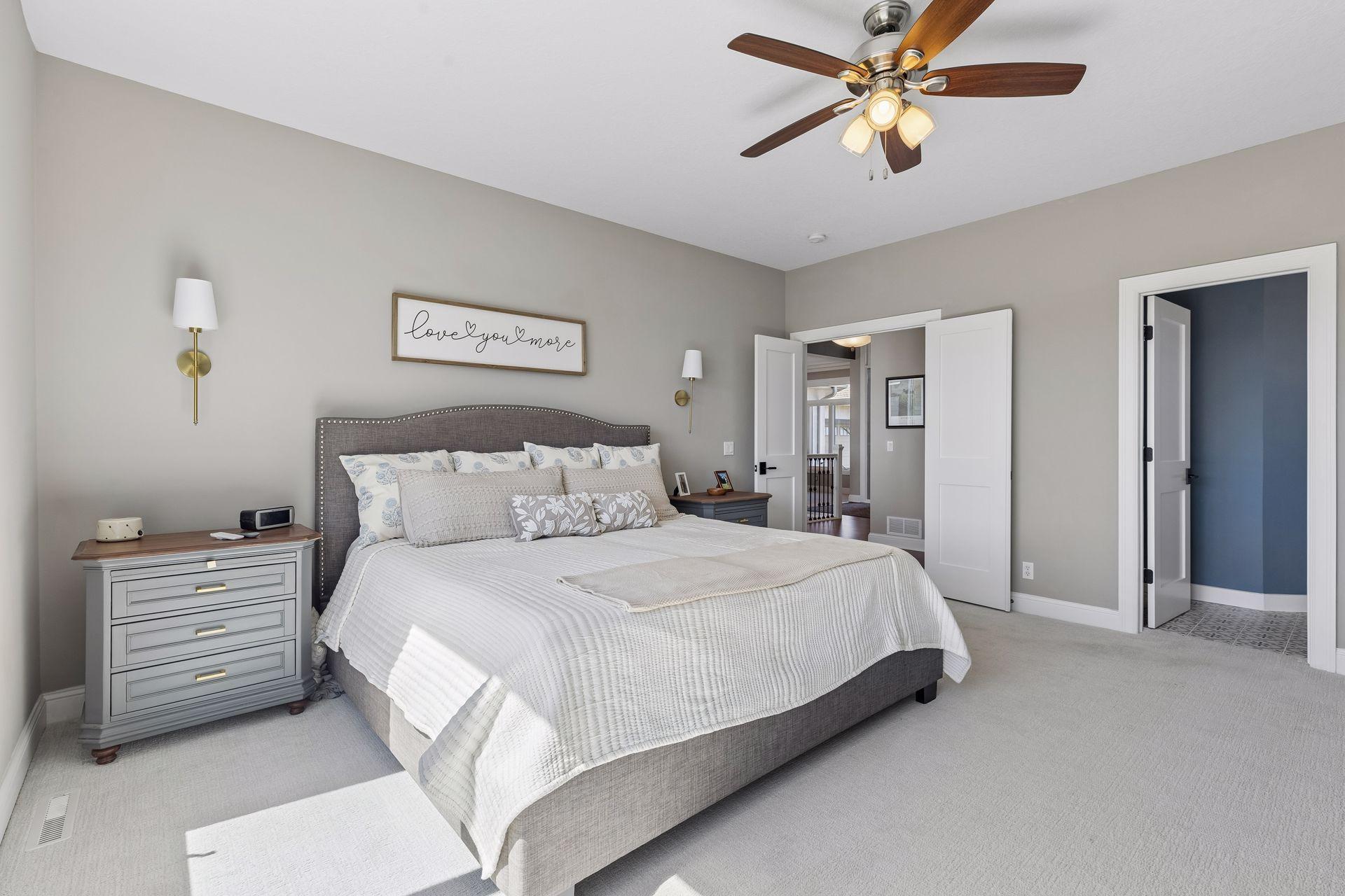Primary bedroom with french doors