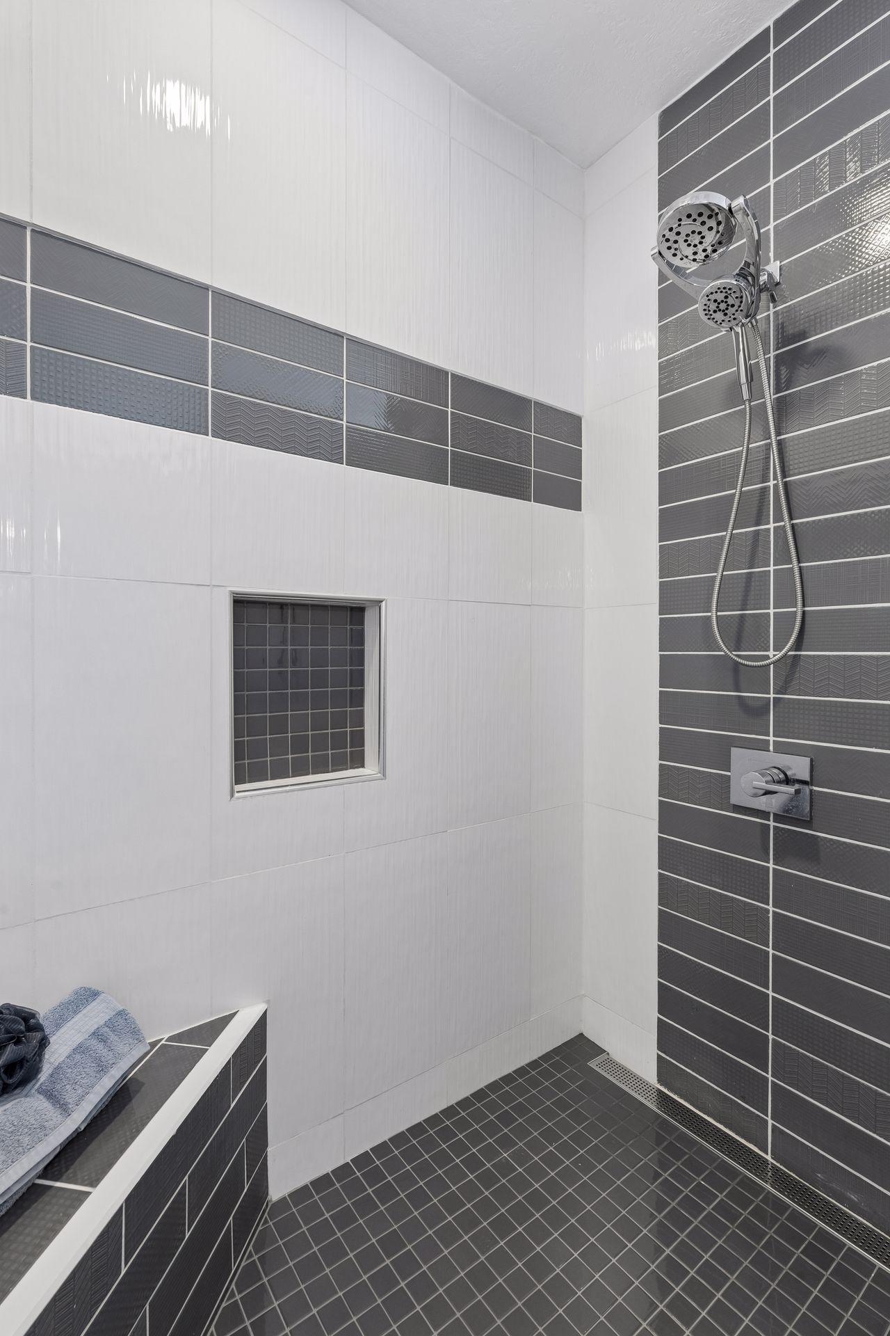Primary walk-in shower