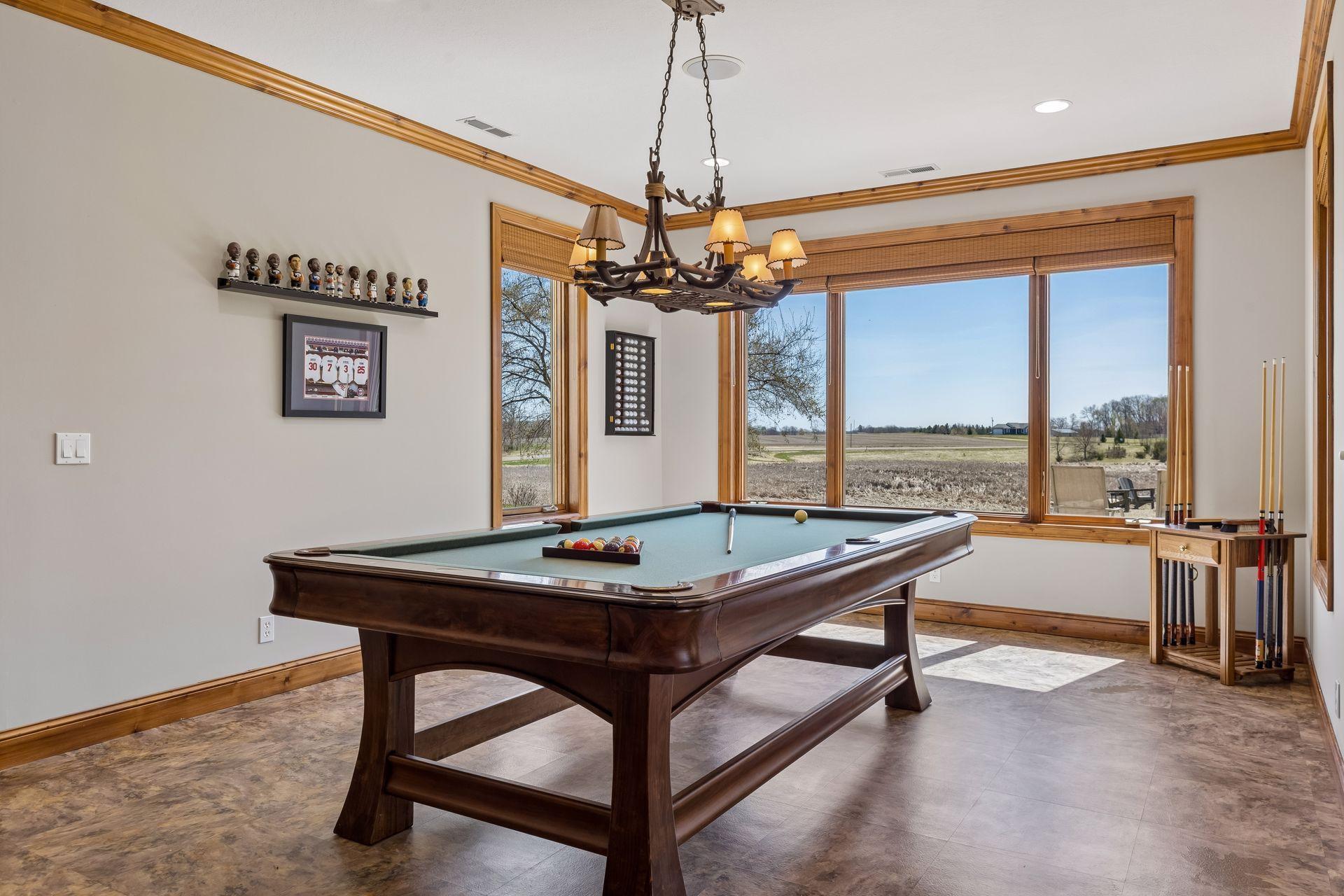 Billiard table included with sale. Check out that view!